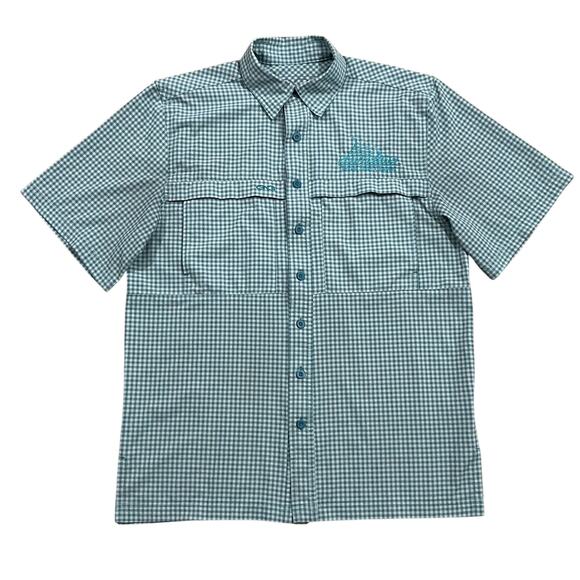 GameGuard Mens TekCheck Blue Plaid Short Sleeve Shirt Size Medium - Picture 1 of 7